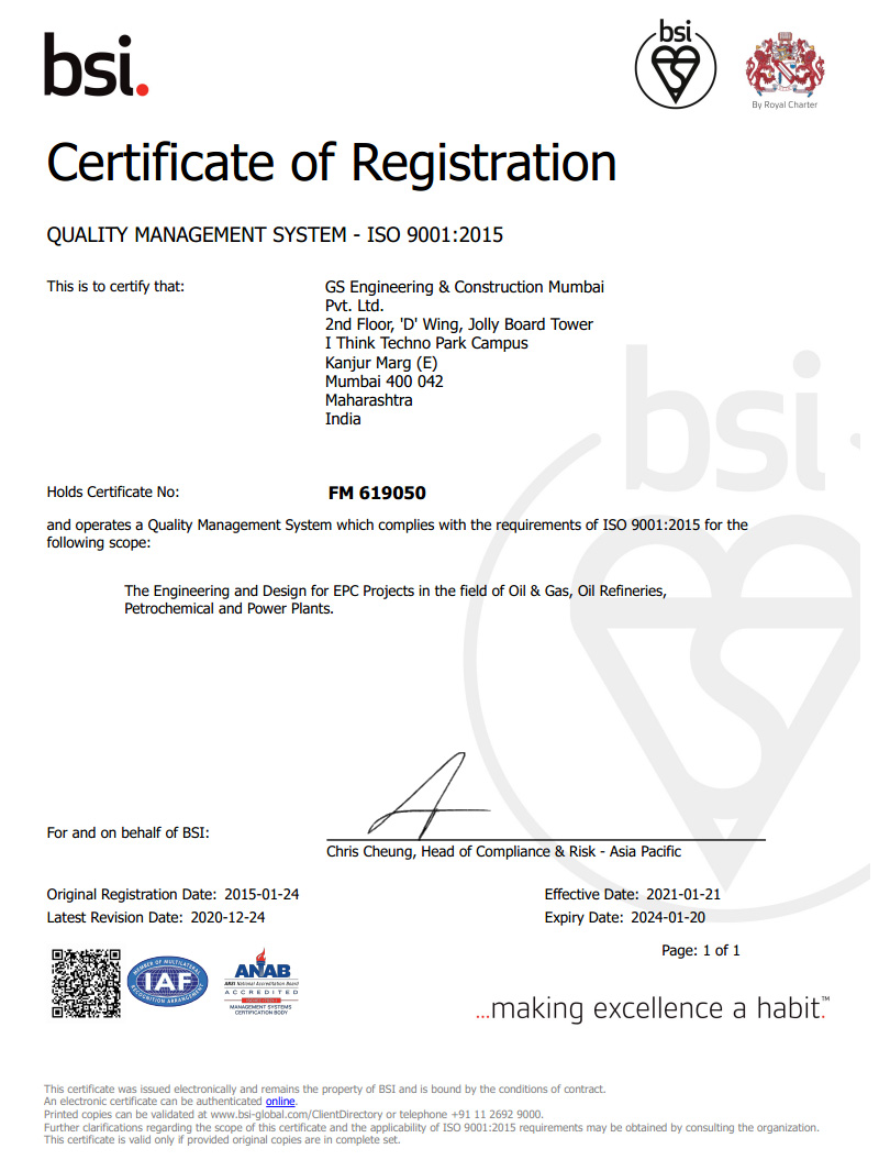 Quality Control GS E&C Mumbai